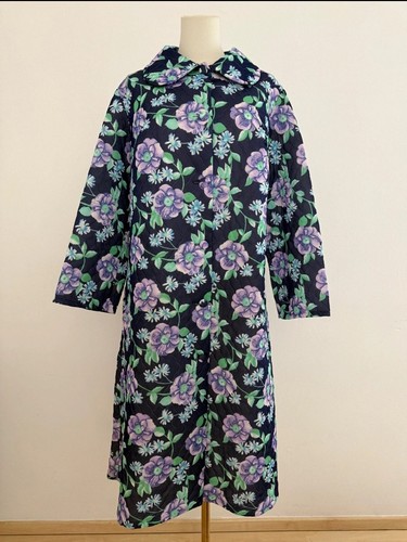 Vintage floral mantelkleid - vintage,