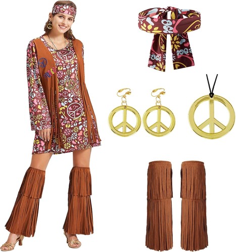 Hippie kleid damen 70er - kleid,