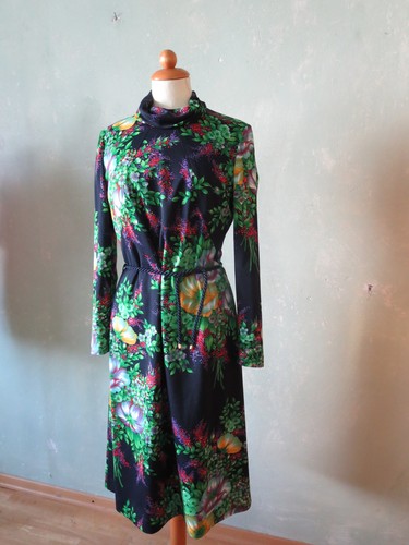 Kleid dunkel blau - , blumenmuster
