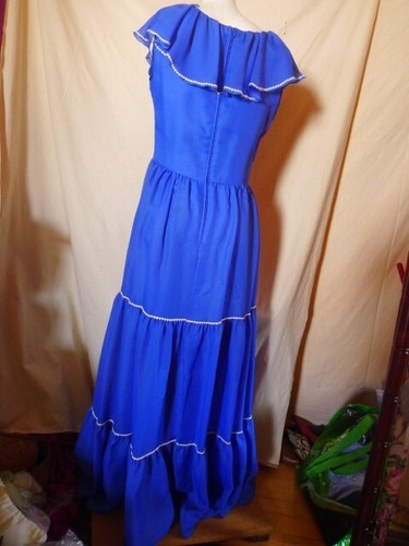 70er jahre vintage maxi kleid - 70er,