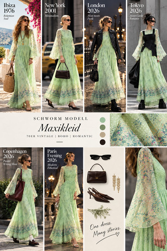 Maxikleid 70er vintage - maxikleid,