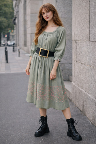 70er vintage kleid - vintage, baumwolle
