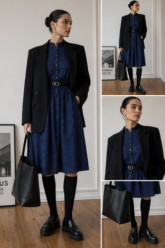 Vintage landhauskleid blau - landhauskleid,