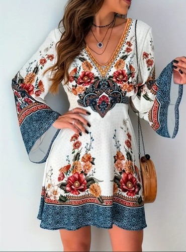 Damenkleid boho vintage - damenkleid, boho-vintage-stil