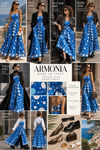 Maxikleid armonia vintage 70er - maxikleid,